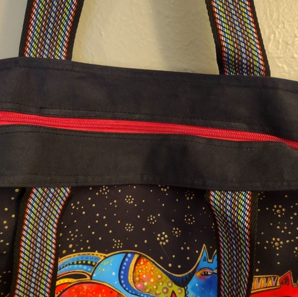 Laurel Burch Large Canvas Shoulder Tote Bag -  Caballos de Colores Design - Picture 12 of 13